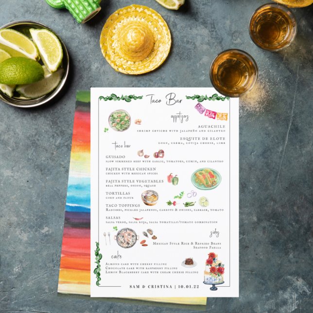 Bespoke Ilustrado | Taco Bar Wedding Menu (Criador carregado)