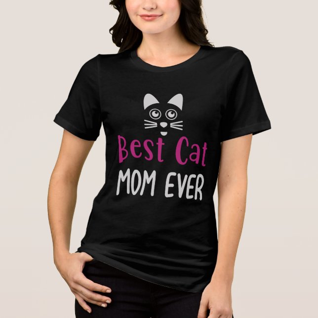 Best Cat Mom Ever - Cute Minimalist Cat Lover Gift (Frente)