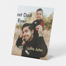 Best dad ever father's dad gift photo name simple