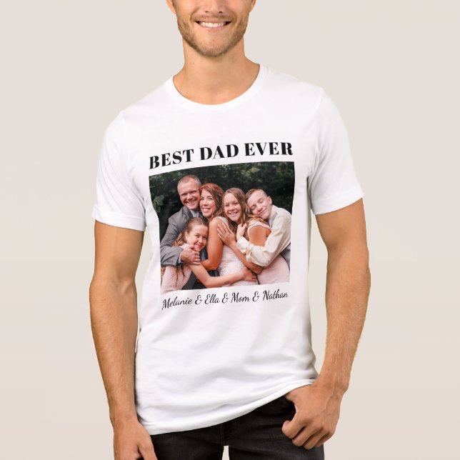Best Dad Ever Fully Customizable Family Hug Photo (Frente)