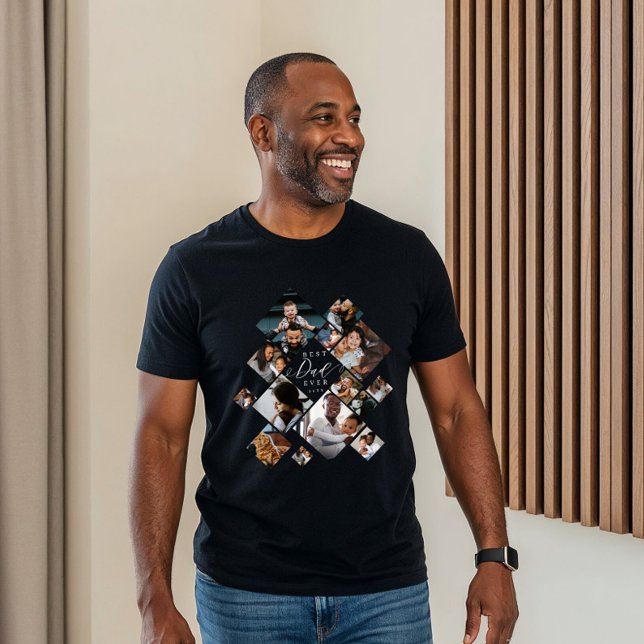 Best Dad Ever Modern Photo Collage Personalized (Best Daddy Ever Modern Photo Collage Personalized Tri-Blend Shirt)