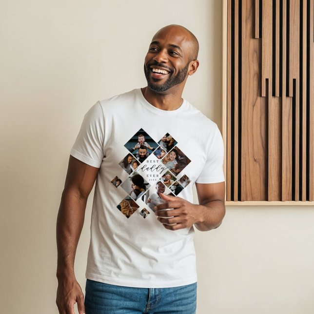 Best Daddy Ever Modern Photo Collage Personalized (Best Daddy Ever Modern Photo Collage Personalized Tri-Blend Shirt)