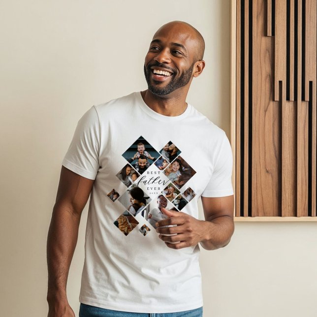 Best Father Ever Modern Photo Collage Personalized (Best Father Ever Modern Photo Collage Personalized Tri-Blend Shirt)