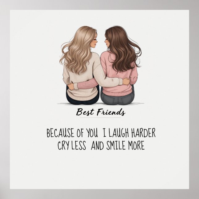 Best Friends Back View Hair & Outfit Poster (Frente)