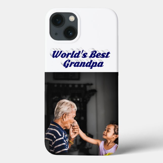 Best Grandpa photo dark blue text (Verso)