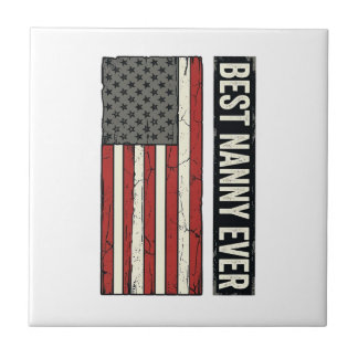 Best Nanny Ever Patriotic Vintage Flag Shirt Desig