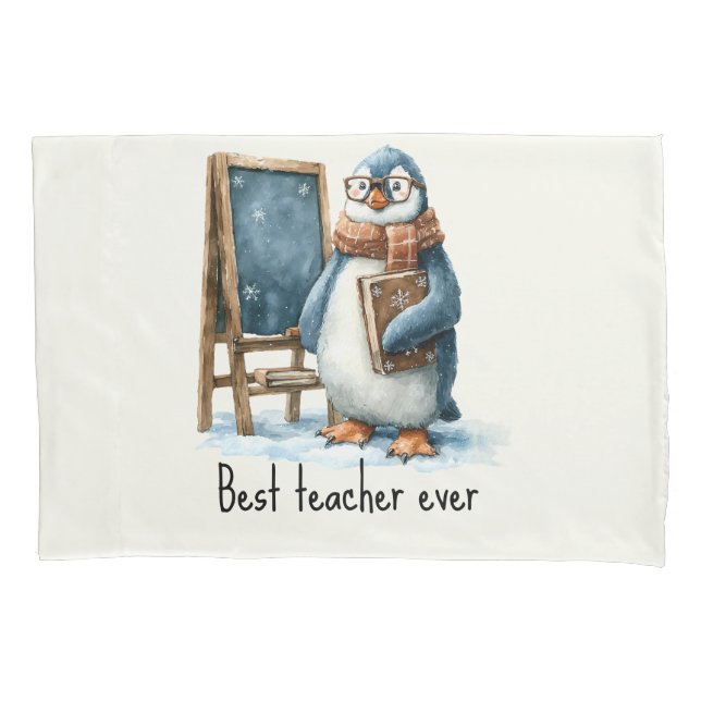 Best Teacher Ever Winter Penguin Design (Frente)
