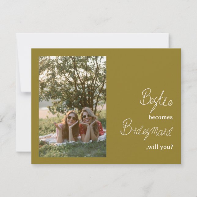 Bestie Torna-Se Foto Da Proposta Da Bridesmaid (Frente)