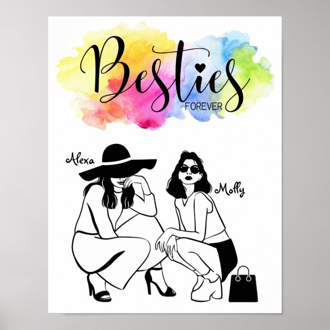 Besties para Poster/Melhor Poster Amigo (Frente)