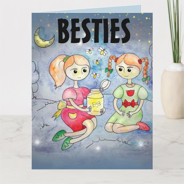 BESTIES RELÂMPAGO INSETOS FIREFLIS CARTÕES DE ANIV (Frente)