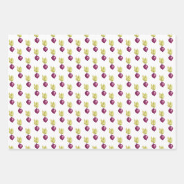 Beterraba-branca e padrão de aquarela com limão