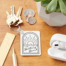 Bethany Beach Line Design Sunset Chaveiro