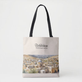 Bethlehem Watercolor Tote Bag - Onde Começa A Paz