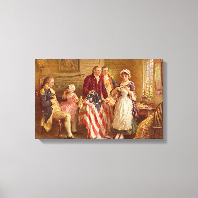 Betsy Ross 1777 por Jean Leon Gerome Ferris Canvas (Frente)
