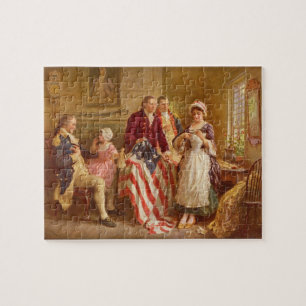 Betsy Ross costurando a Quebra-cabeça de bandeira