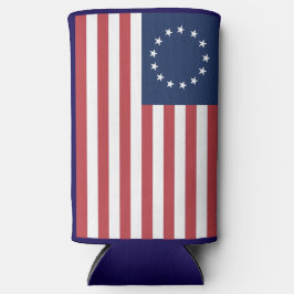 Betsy Ross Flag Design Thin Can Cooler
