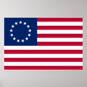 Betsy Ross Flag Vintage American Flag Poster Impre