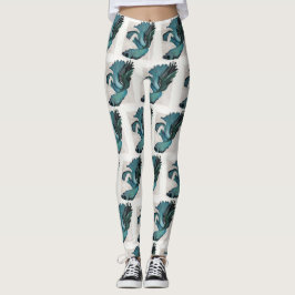 Betta Fish Teal Green Art Piece Leggings