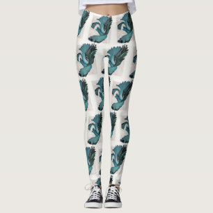 Betta Fish Teal Green Art Piece Leggings