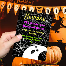 Beware Black Spider Weider Ghost Halloween Party