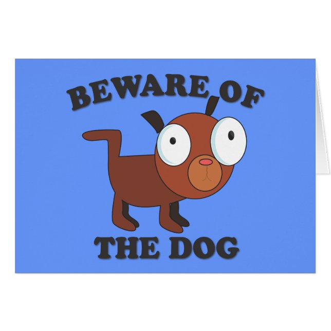 "Beware do cartão bonito do cão" - com cão (Frente Horizontal)