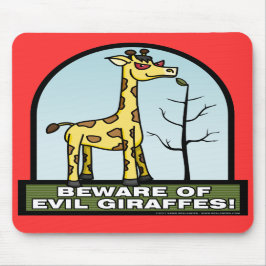 Beware dos girafas maus Mousepad