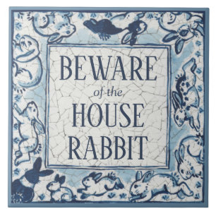 Beware House Rabbit Delft Blue Sinal Dedham