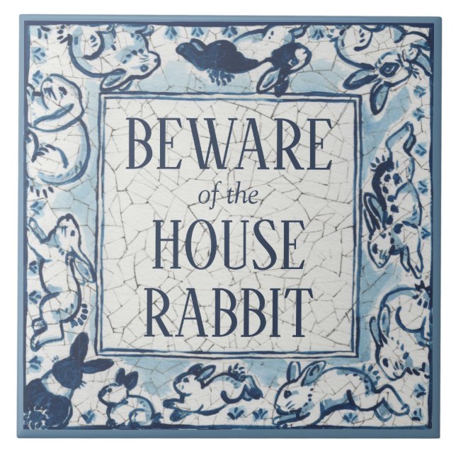 Beware House Rabbit Delft Blue Sinal Dedham (Frente)