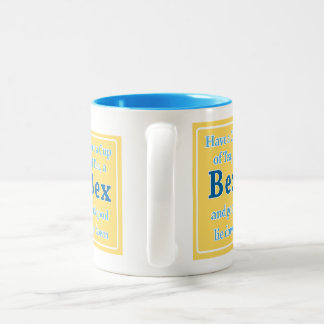 BEX e um bom encontram-se para baixo caneca
