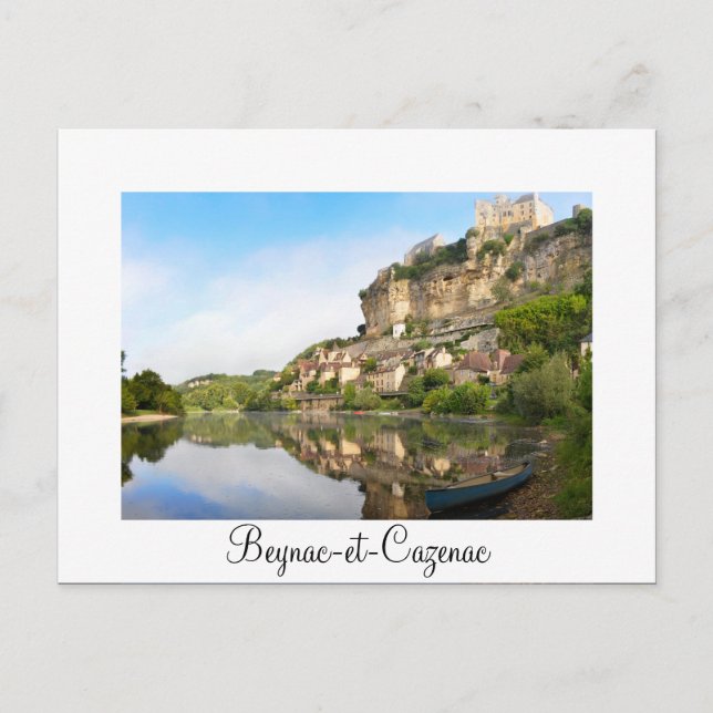 Beynac-et-Cazenac no cartão postal branco Dordogne (Frente)