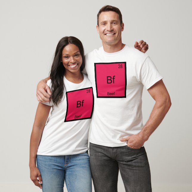 Bf - Camisa do Símbolo Químico do Elemento Carne d (Unissex)