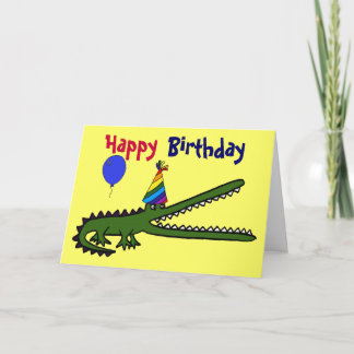 BG cartão do crocodilo do feliz aniversario