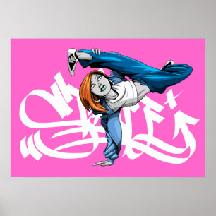 BGIRL pose poster com graf