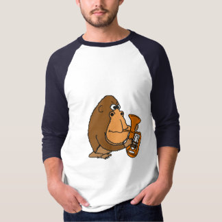 BH gorila engraçado que joga a camisa do saxofone