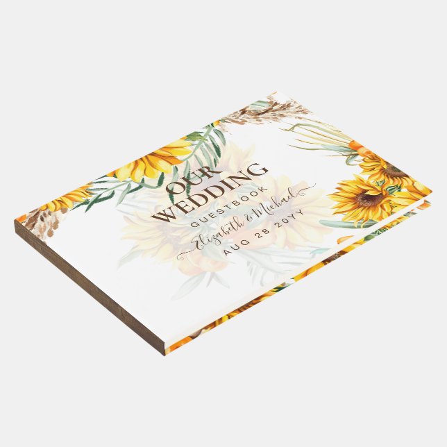 BHO Sunflower Pampas Grass Livro de Convidados (Canto)