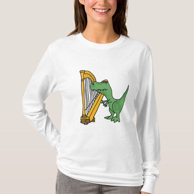 BI T-Rex que joga a camisa da harpa (Frente)