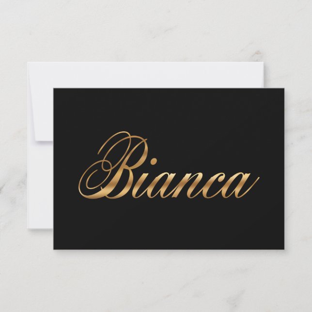 Bianca gold Design Lettering Karte (Frente)