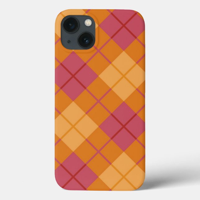 Bias Plaid in Orange and Pink (Verso)