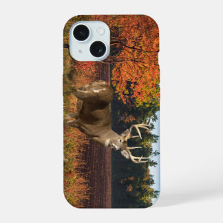 Bib Whitetail Buck ataca um caso Pose iPhone 15