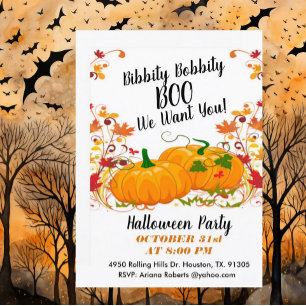 Bibbity Bobbity Boo Halloween Convite