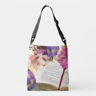 Bíblia Floral Verse Crossbody Tote Bag Gift