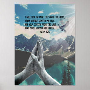 Bíblia Motivacional Verso Psalm 121 Poster