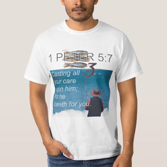 Bíblia T Camisa Dia 3, 1 PETER 5:7 (Frente)