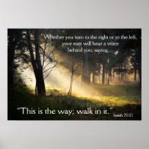 Bíblia Verse Isaiah 30:21 Este é o caminho Poster