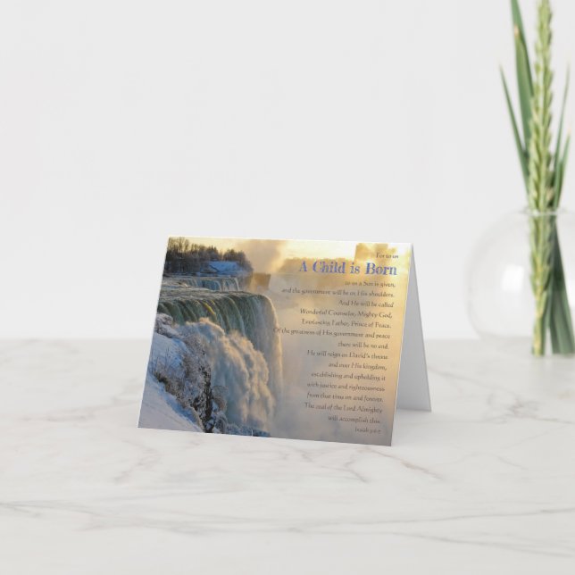 Bíblia Verse Isaiah - Cartão de Natal 9:6-7 (Frente)