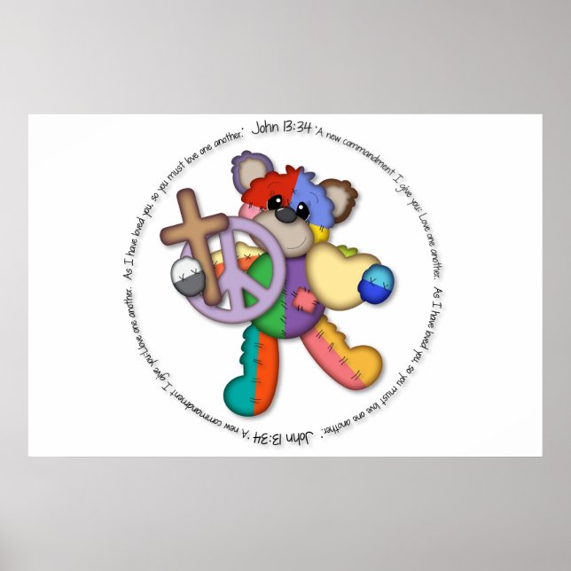 Bíblia Verse John 13 "Ame Um Outro" poster (Frente)