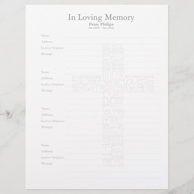 Bíblia verso John14 em forma cruzada - (Frente)