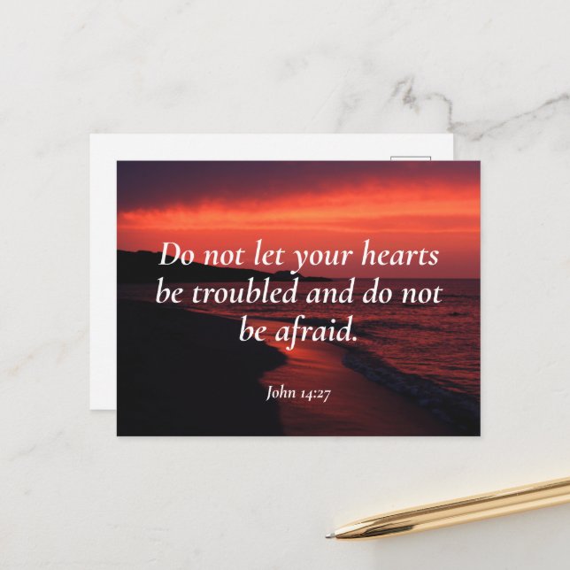 Bíblia verso, John 14 27 Cartão postal (Frente/Verso In Situ)