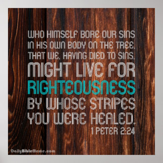 Bíblia Verso Poster - 1 Peter 2:24