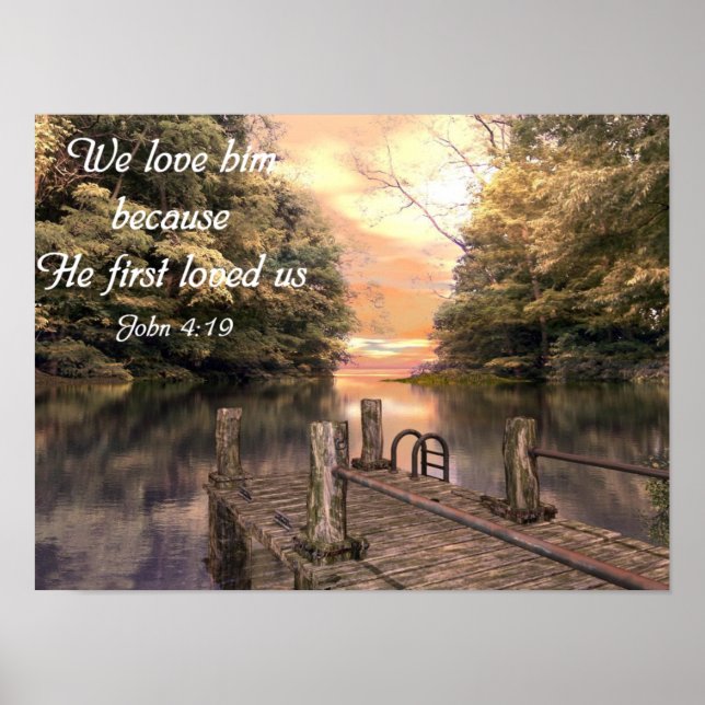 Bíblia Verso Poster John 4:19 (Frente)
